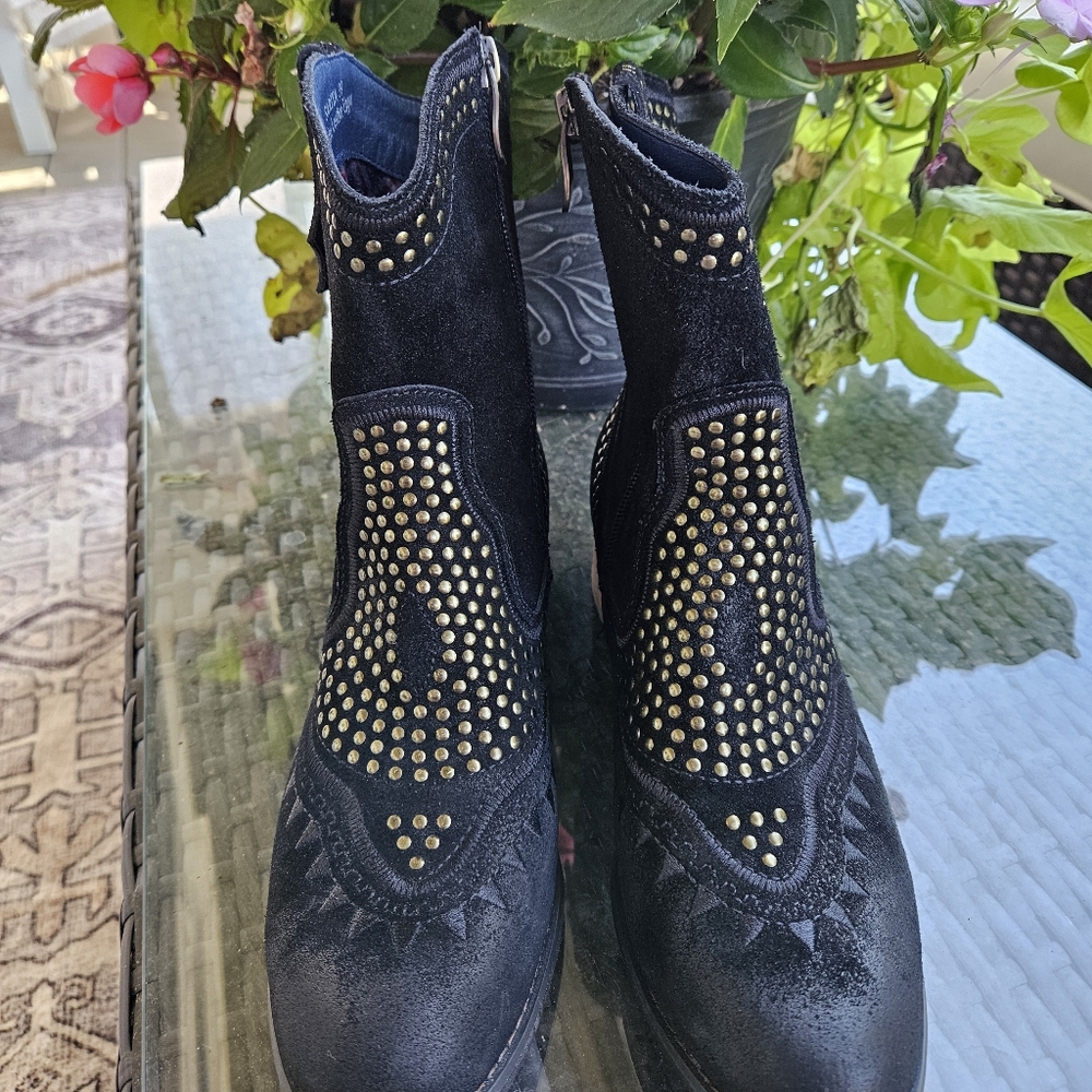 Studded Black Ankle Boots
